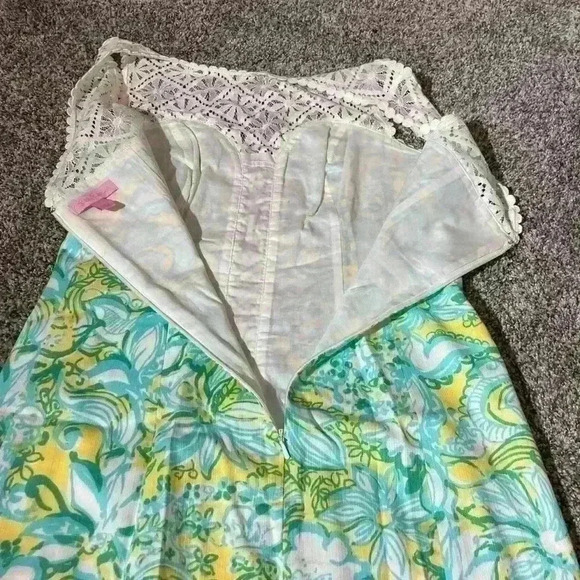 Lilly Pulitzer Sofia Lace Shift Dress Dandelion Yellow Beach Gypsies Size 2 - Picture 11 of 11